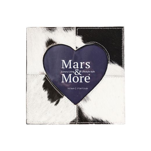 *bilderrahmen kuh herz schwarz/weiss 23x23cm*