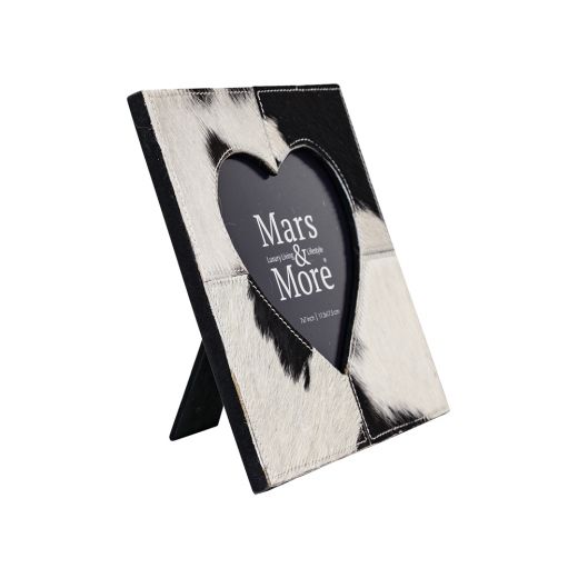 *bilderrahmen kuh herz schwarz/weiss 23x23cm*