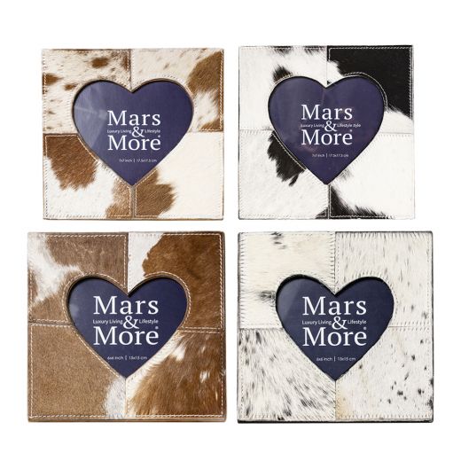 *bilderrahmen kuh herz schwarz/weiss 23x23cm*