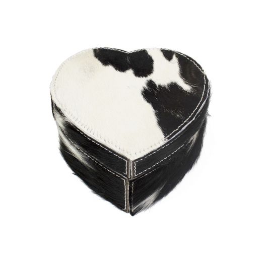 boîte de rangement coeur vache noir 15cm*