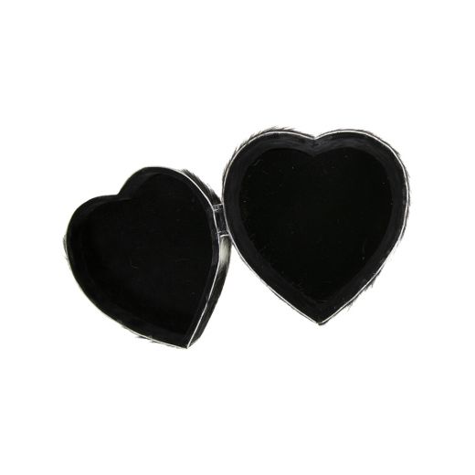 boîte de rangement coeur vache noir 15cm*