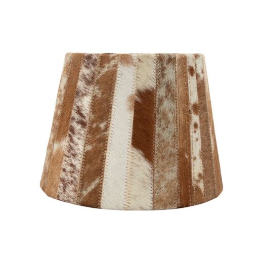 Lampshade cow skin patchwork brown/white 20cm (bos taurus taurus)