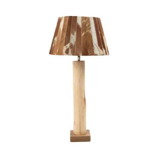 Lampshade cow skin patchwork brown/white 30cm (bos taurus taurus)