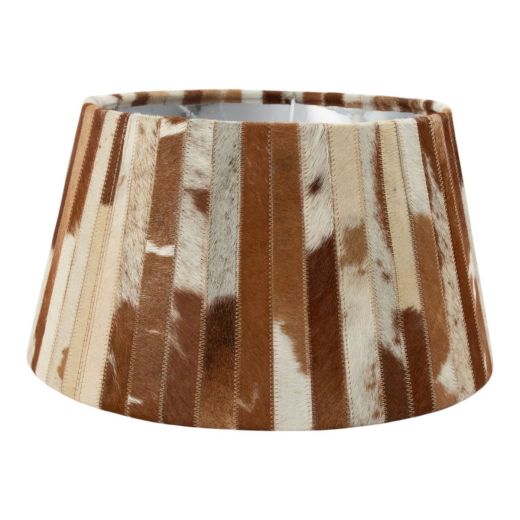 Lampshade cow skin patchwork brown/white 40cm (bos taurus taurus)
