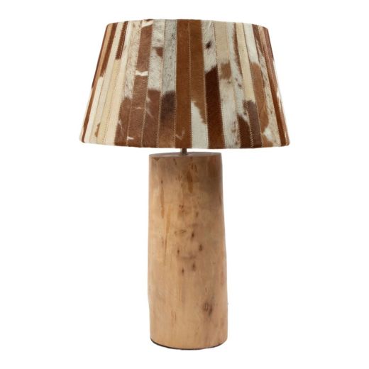 Lampshade cow skin patchwork brown/white 40cm (bos taurus taurus)