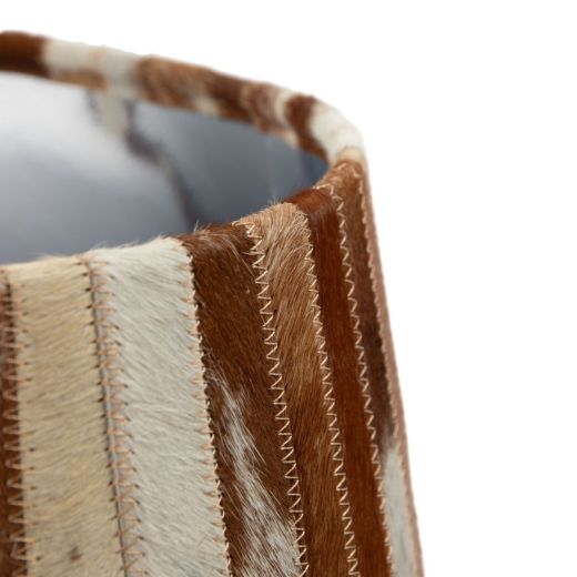 Lampshade cow skin patchwork brown/white 40cm (bos taurus taurus)