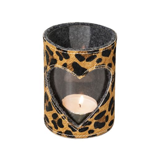 *windlicht kuh herz leopard 15cm*