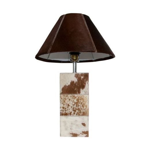 pied de lampe carré vache brun 45cm