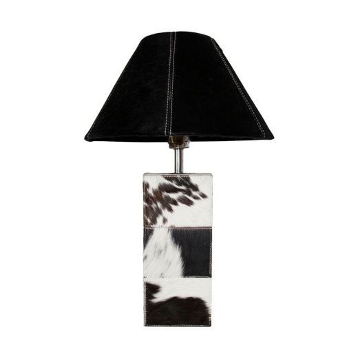 lamp base square cow black 45cm (bos taurus taurus)