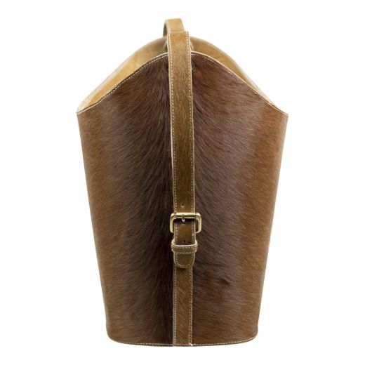 corbeille vache cuir brun 40cm