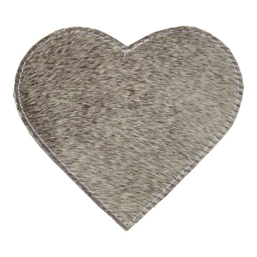 dessous de verre peau de vache coeur gris 14cm
