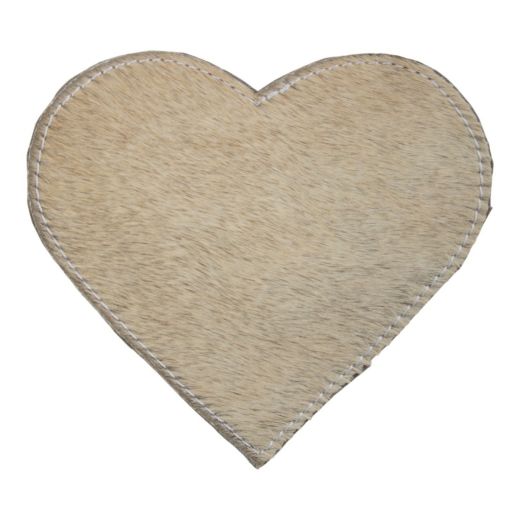 dessous de verre peau de vache coeur gris 14cm