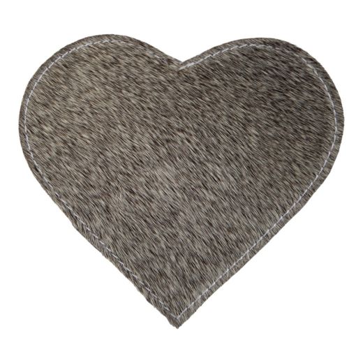 dessous de verre peau de vache coeur gris 14cm