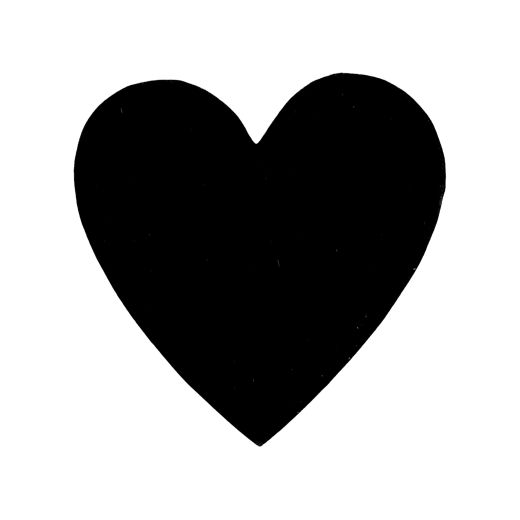 coaster cowhide heart black/white 14cm (bos taurus taurus)