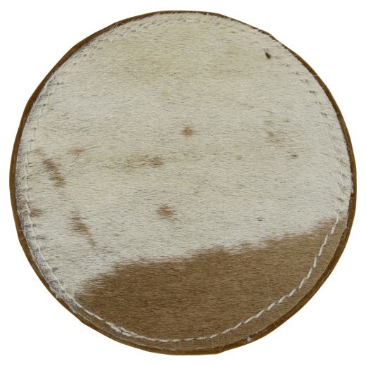 coaster vache ronde brun/blanc 10cm (ensemble de 4)