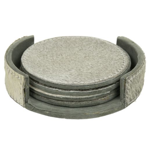 coaster vache ronde gris 10cm (ensemble de 4)