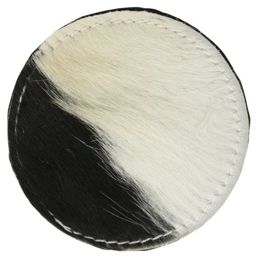 coaster vache ronde noir/blanc 10cm (ensemble de 4)