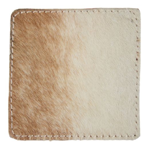 dessous de verre vache carré brun/blanc 9x9cm