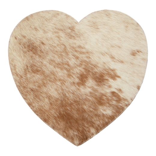 placemat cowhide heart brown/white 39cm (bos taurus taurus)