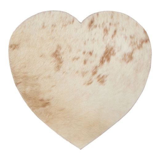 placemat cowhide heart brown/white 39cm (bos taurus taurus)