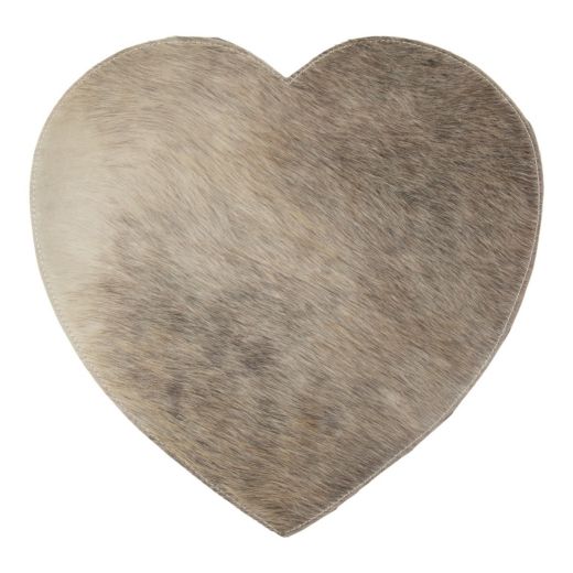 placemat cowhide heart grey 39cm (bos taurus taurus)