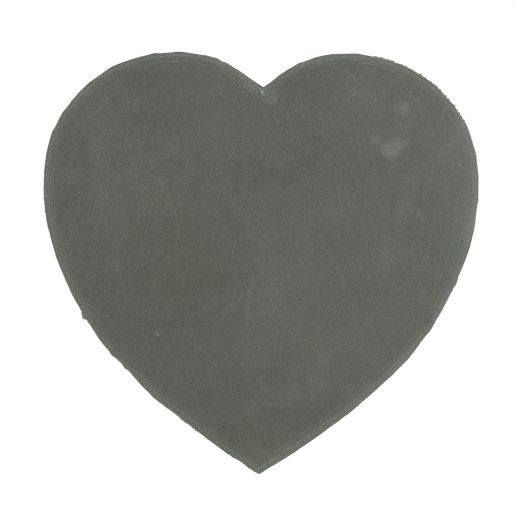 placemat cow hide heart grey 39cm (bos taurus taurus)