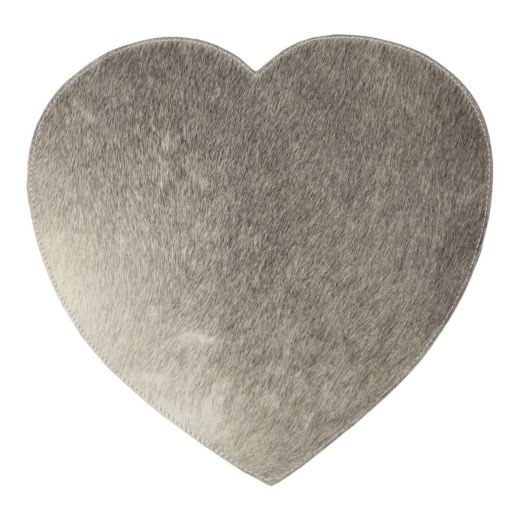 placemat cowhide heart grey 39cm (bos taurus taurus)