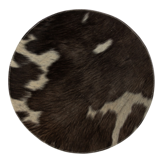 placemat cowhide round black/white Ø38cm (bos taurus taurus)