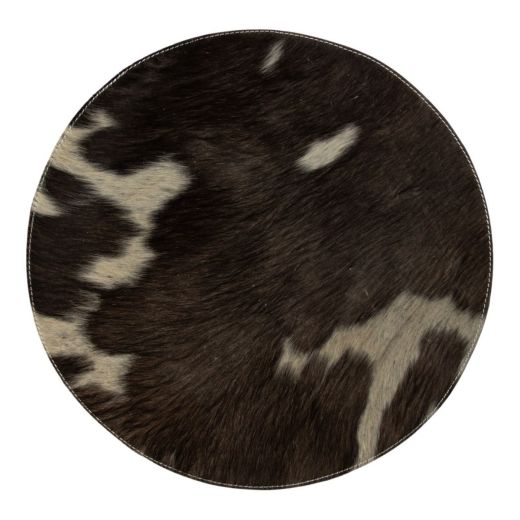 placemat cowhide round black/white Ø38cm (bos taurus taurus)
