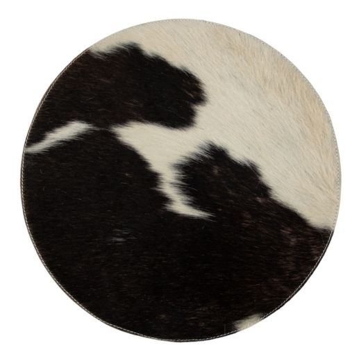 placemat cowhide round black/white Ø38cm (bos taurus taurus)