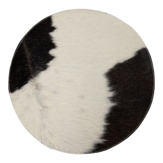 placemat cowhide round black/white Ø38cm (bos taurus taurus)
