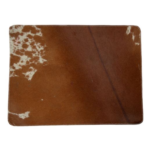 placemat cowhide rectangular brown/white 30x40cm (bos taurus taurus)