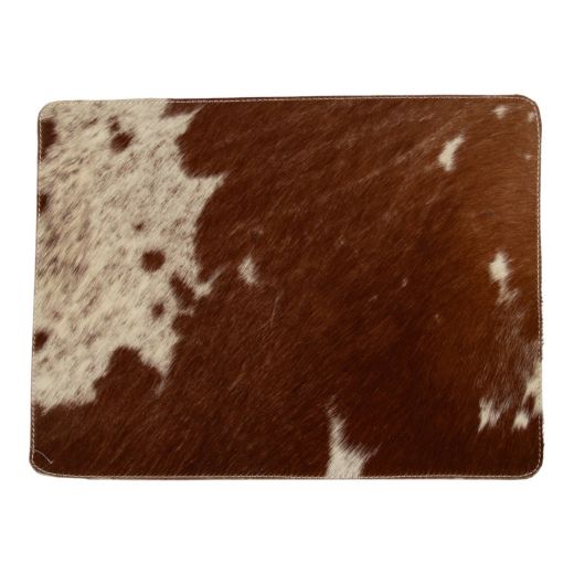placemat cowhide rectangular brown/white 30x40cm (bos taurus taurus)