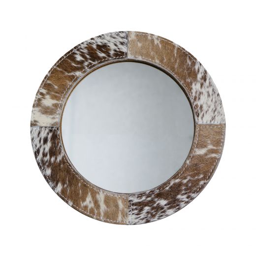 miroir vache support brun/blanc 25cm*