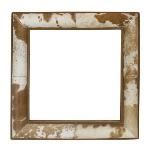 miroir carré vache brun/blanc 50x50cm