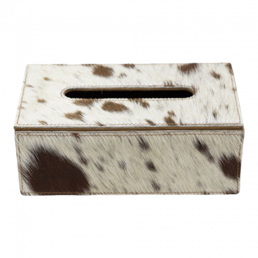 tissue box cow brown/white 25x14x9cm (bos taurus taurus)