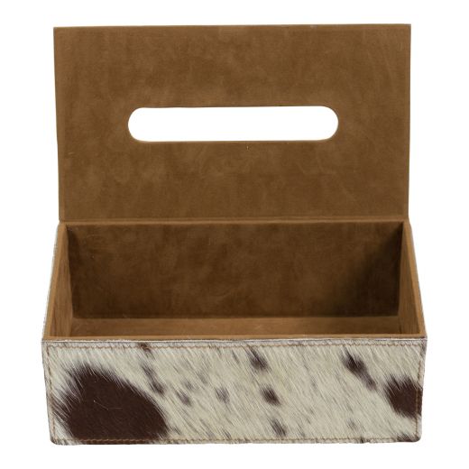 tissue box cow brown/white 25x14x9cm (bos taurus taurus)