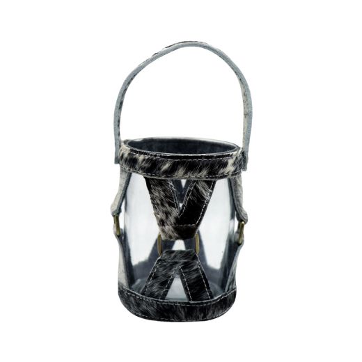 *windlicht koe hengsel zwart/wit 15cm*