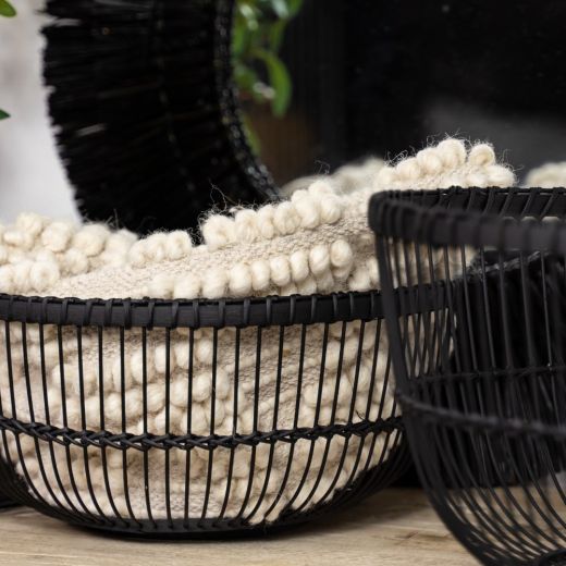 bamboo basket black (set of 2)*