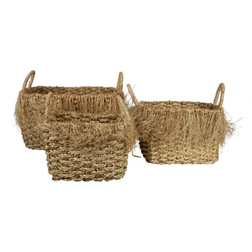 seagrass basket fraying rectangle (set of 3)*