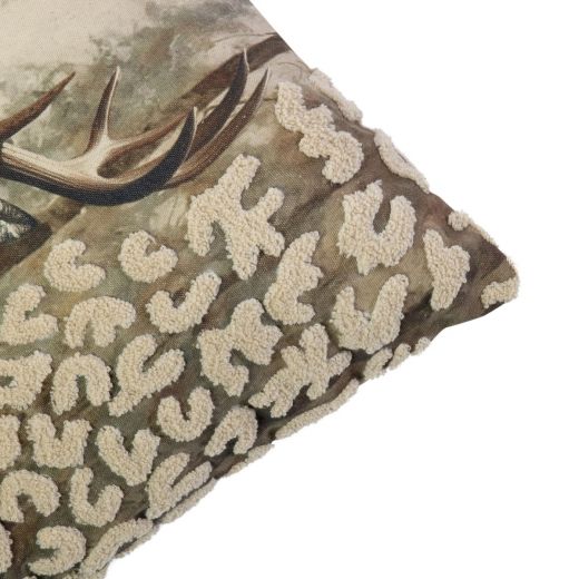 Cushion Embroidered deer leo 45x45cm