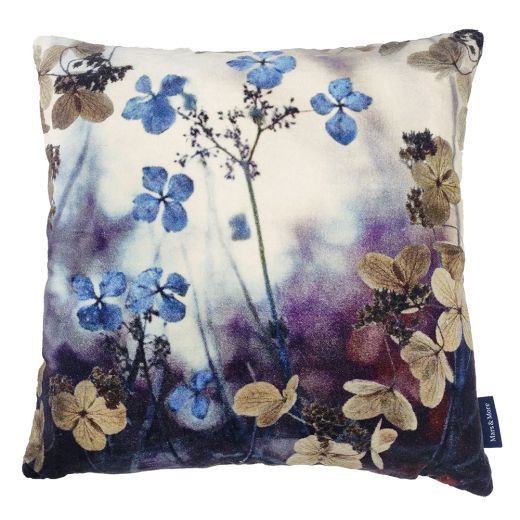 cushion velvet nature hydrangea 45x45cm*