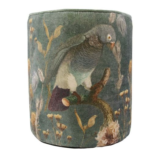 hocker samt charmante singdrossel 40x40x45cm*