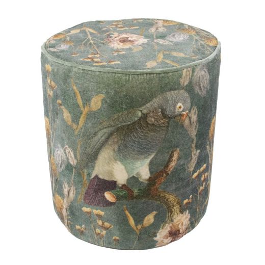 hocker samt charmante singdrossel 40x40x45cm*