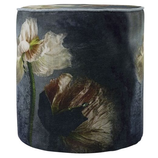 hocker samt blume mit stiel 40x40x45cm*