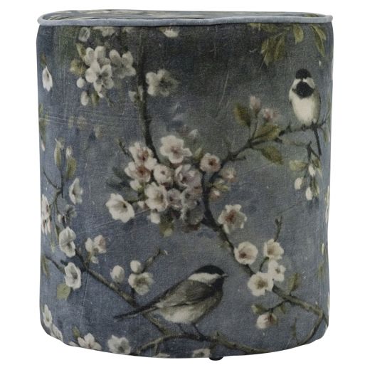hocker samt vögel grau 40x40x45cm*