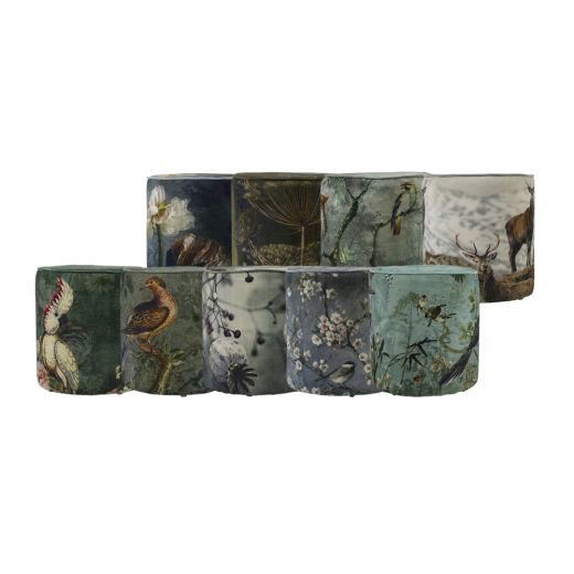 hocker samt vögel grau 40x40x45cm*