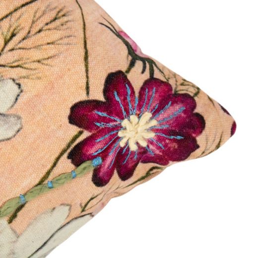 Kissen bestickt Wildblumen margerite rosa 30x50cm
