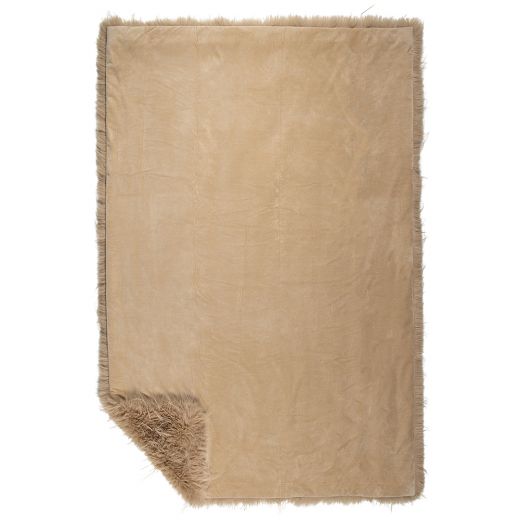 plaid teddy langhaar pluk cognac 130x180cm