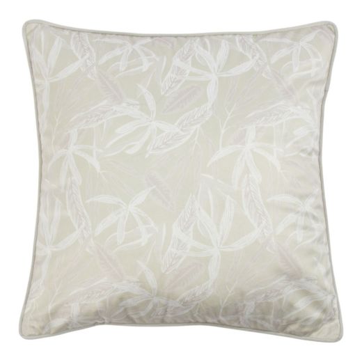 Cushion botanical leafs beige 45x45cm